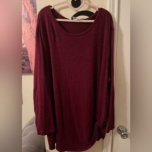 Plus Size Womens burgundy long sleeve top size 3X pre-owned